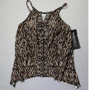 Miraclesuit Women's Topkapi Keyhole Printed Tankini Top, brown 16 $138